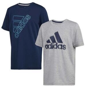 adidas Boys 2-pack Performance Tee Navy Blue  & Grey Small (8) New with Tag!‎